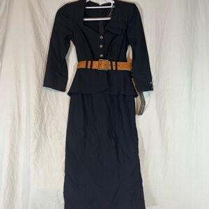 Stop Staring Black Skirt Set with Tan Belt